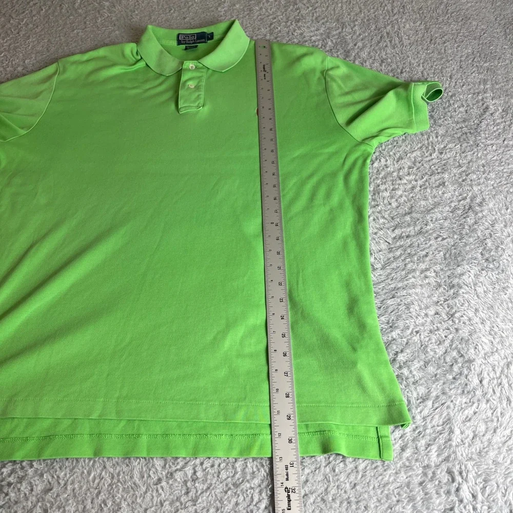 Polo Ralph Lauren Mens Lime Green Pink Pony Cotton Polo Shirt Large Classic Fit